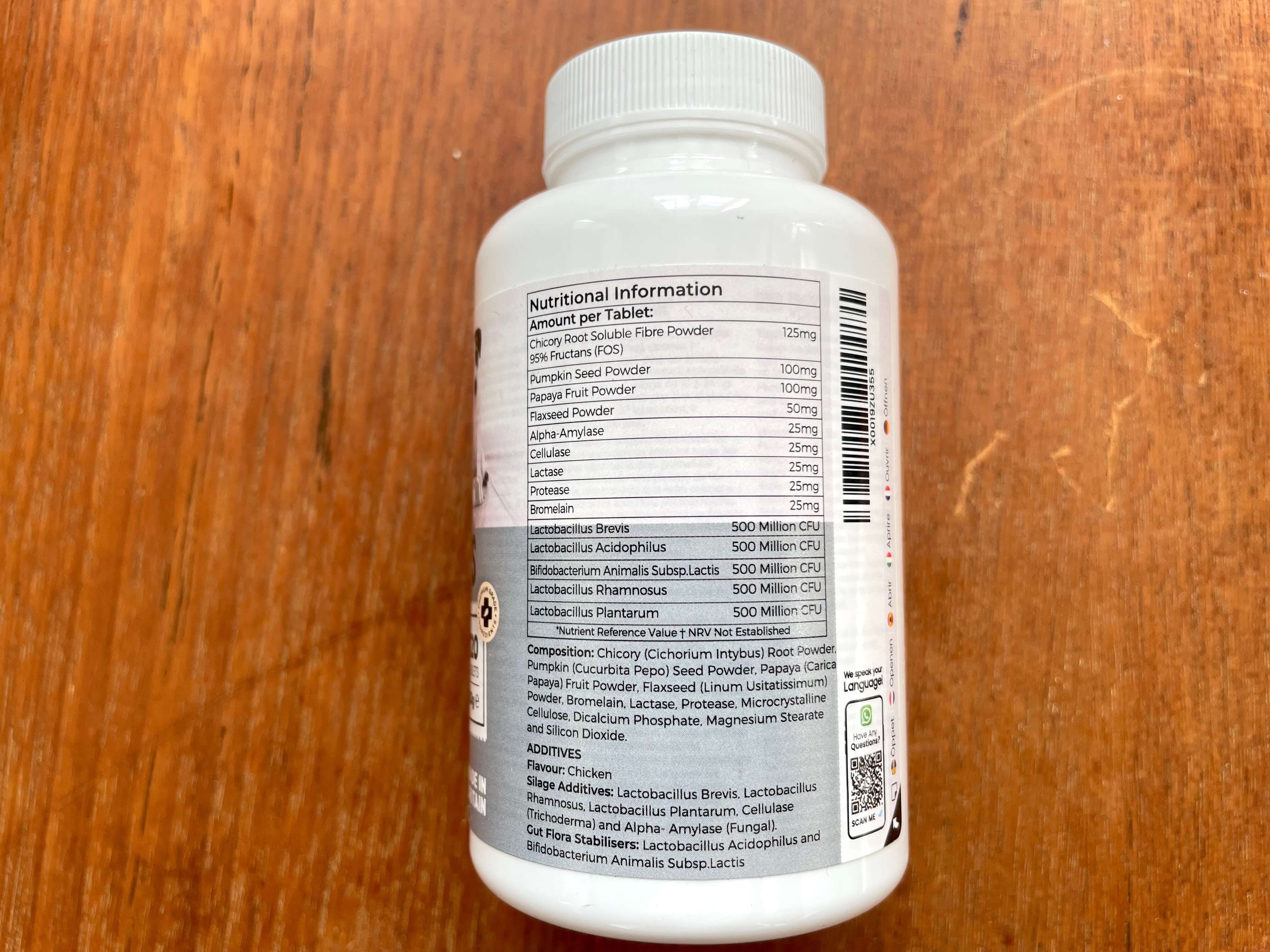 Animigo Digestive Probiotics næringsindhold
