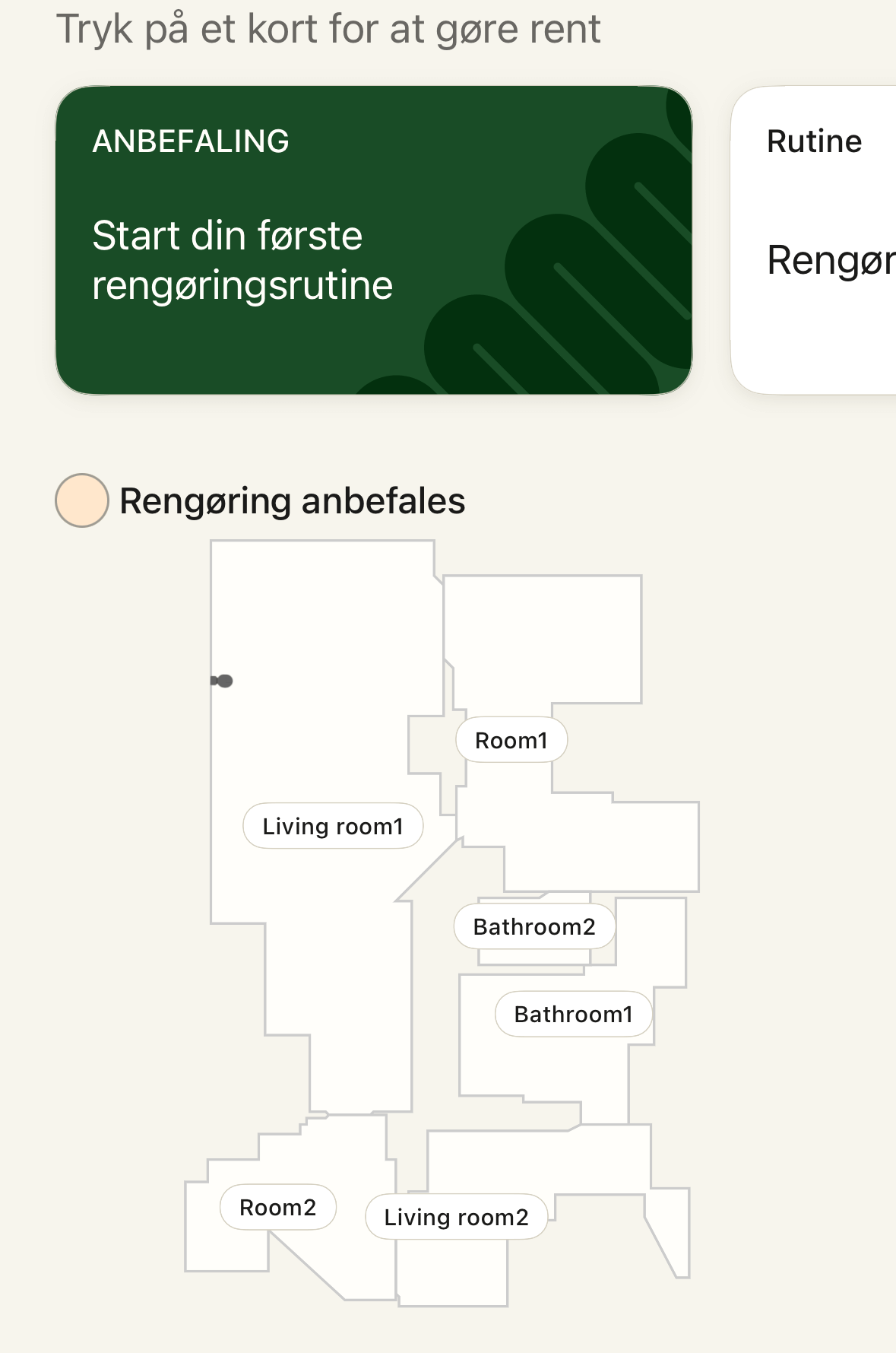 Kortlægning klar på Roomba app