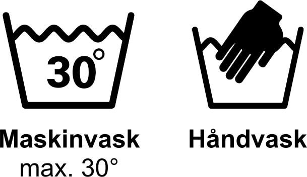 Maskinvask max 30 grader og håndvask symboler