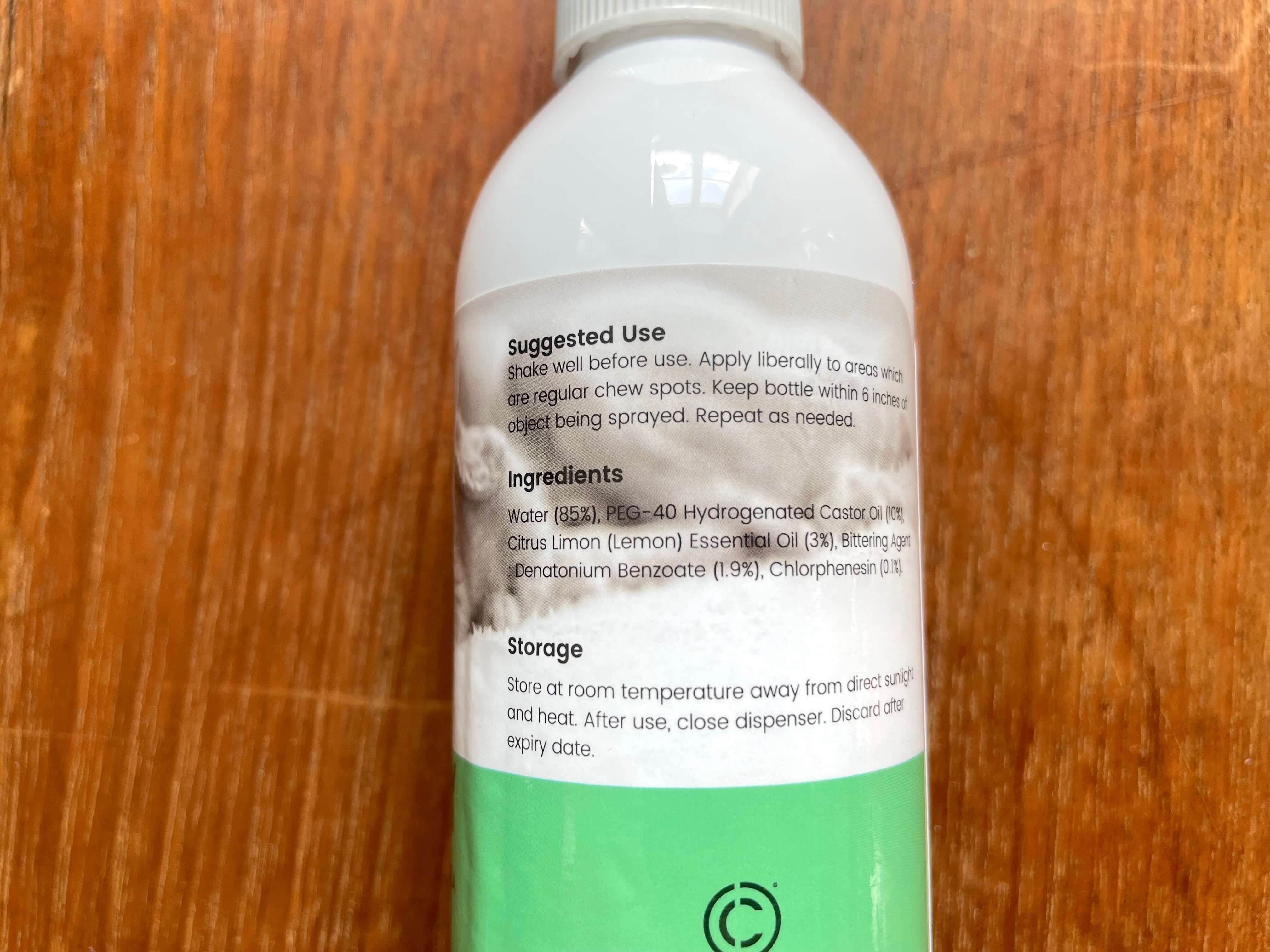 Næringsindhold på Anti Chew Spray